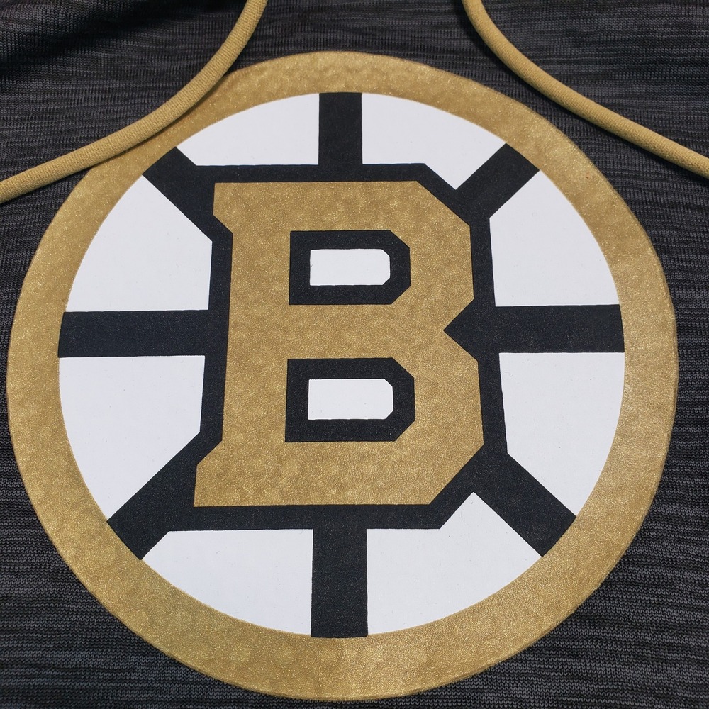 Fanatics NHL Boston Bruins Authentic Pro Pullover Hoodie Mens M Gray Zip Pockets - Picture 5 of 10